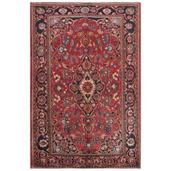 "Tappeto vintage Kashan 4x6 annodato a mano - Tappeto orientale tradizionale