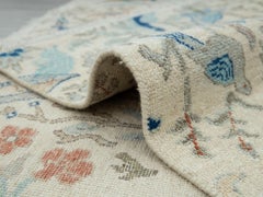 4x6 Ivory Colorful Birds Garden Hand Knotted Wool Rug ( JC -13649 )
