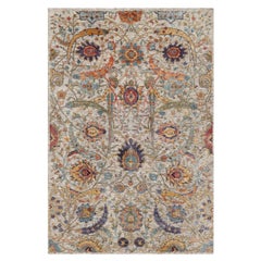 Tappeto 4
x6
Avorio Colorful Sickle Leaf Design annodato a mano in seta e lana