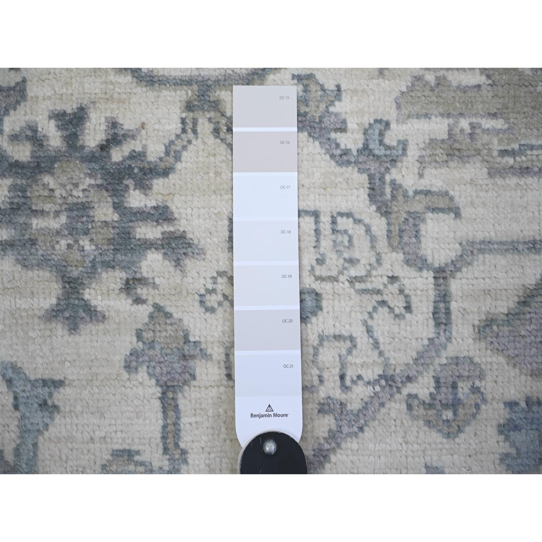 Hand-Knotted 4'x6' Ivory, Extra Soft Wool Hand Knotted, Afghan Angora Oushak Rug For Sale