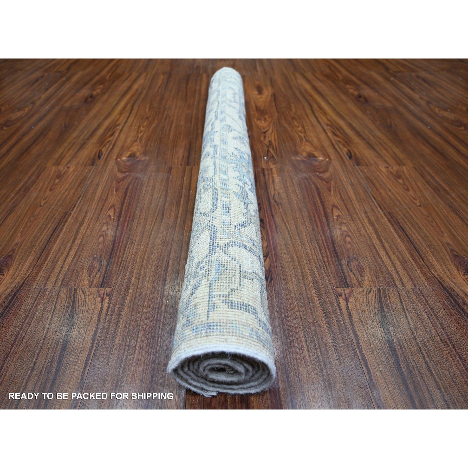 4'x6' Ivory, Extra Soft Wool Hand Knotted, Afghan Angora Oushak Rug In New Condition For Sale In Carlstadt, NJ