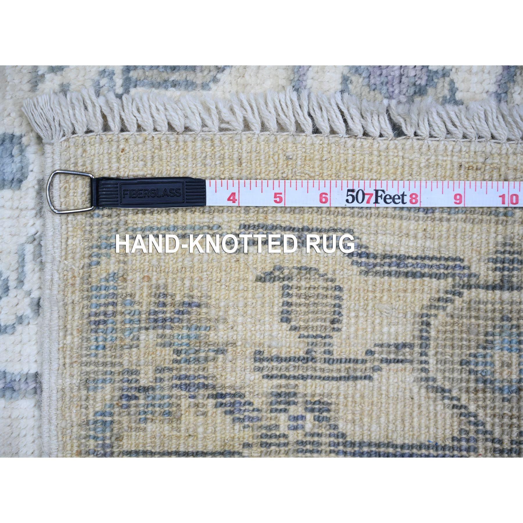 4'x6' Ivory, Extra Soft Wool Hand Knotted, Afghan Angora Oushak Rug For Sale 1
