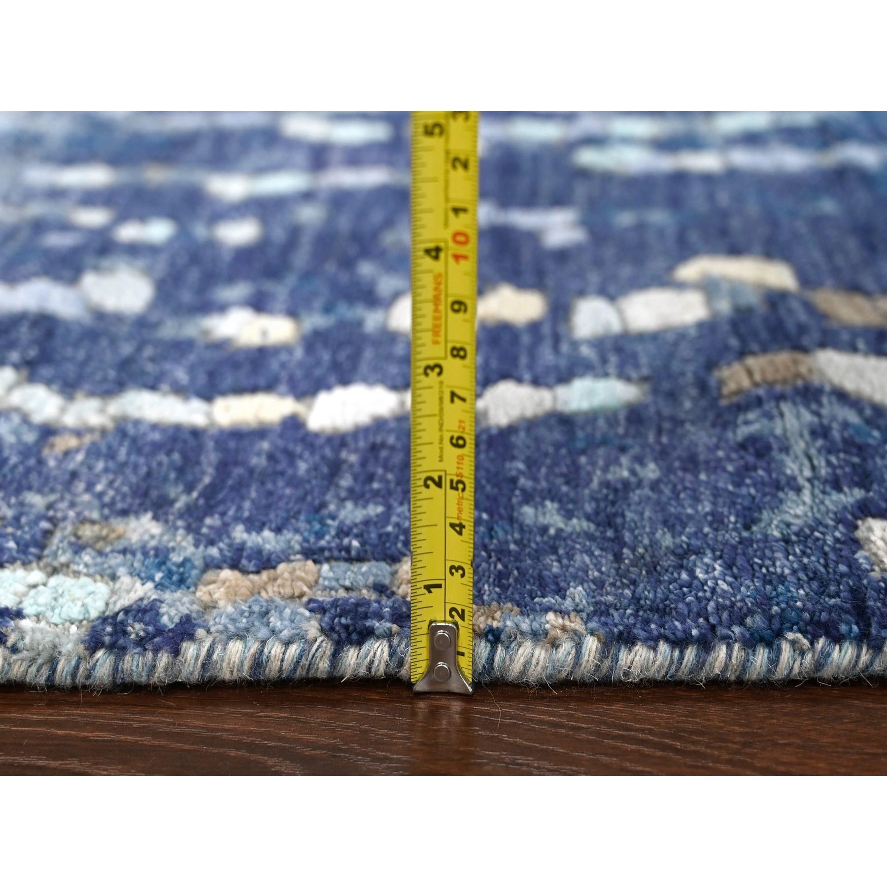 4'x6' Millennium Blue Modern Mosaic Design Tappeto in lana e seta annodato a mano In condizioni Nuovo in vendita a Carlstadt, NJ