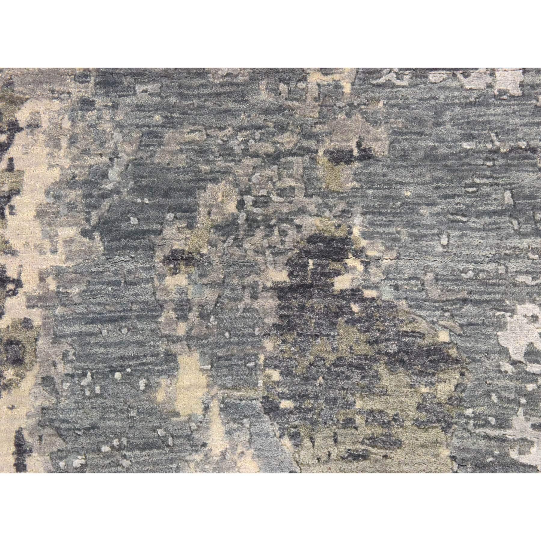 Indiano Tappeto orientale 4'x6' Nevada Gray Galaxy Design 100% Lana Annodato a Mano in vendita
