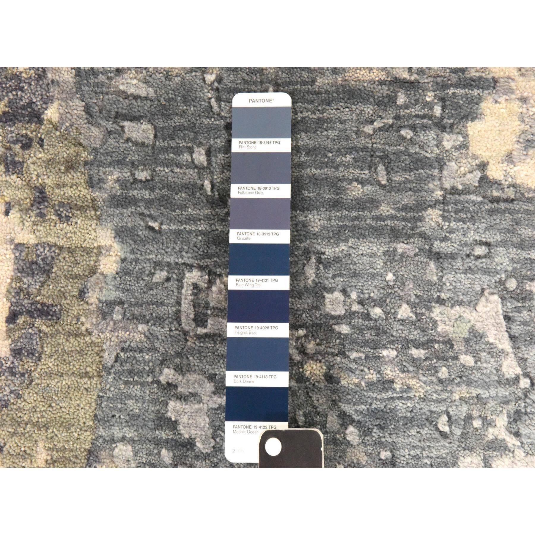 Annodato a mano Tappeto orientale 4'x6' Nevada Gray Galaxy Design 100% Lana Annodato a Mano in vendita