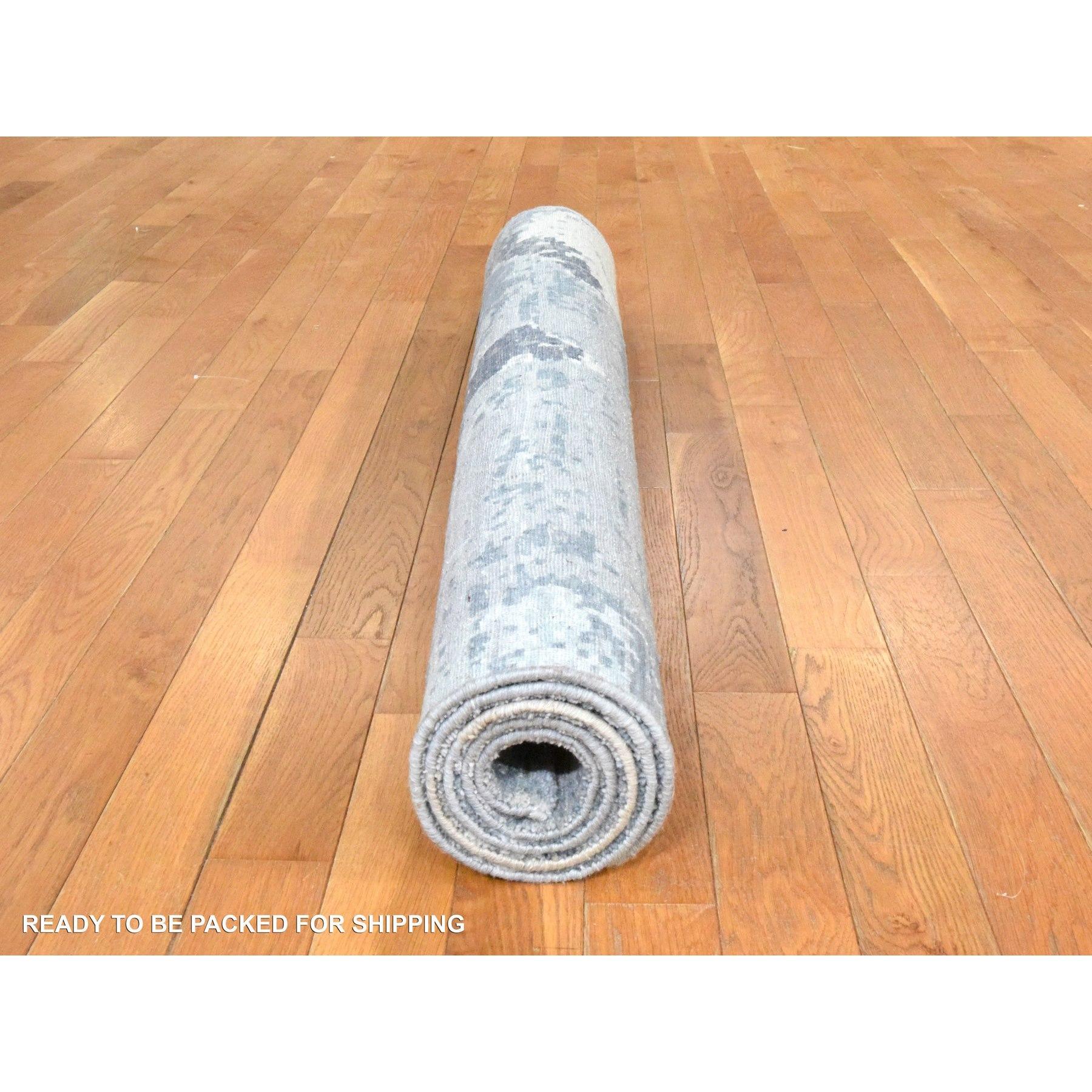 Tappeto orientale 4'x6' Nevada Gray Galaxy Design 100% Lana Annodato a Mano in vendita 1