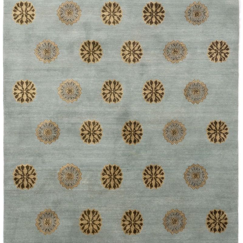 4’x6’ Ocean Hand-Knotted Wool Area Rug – Modern Coastal Design
