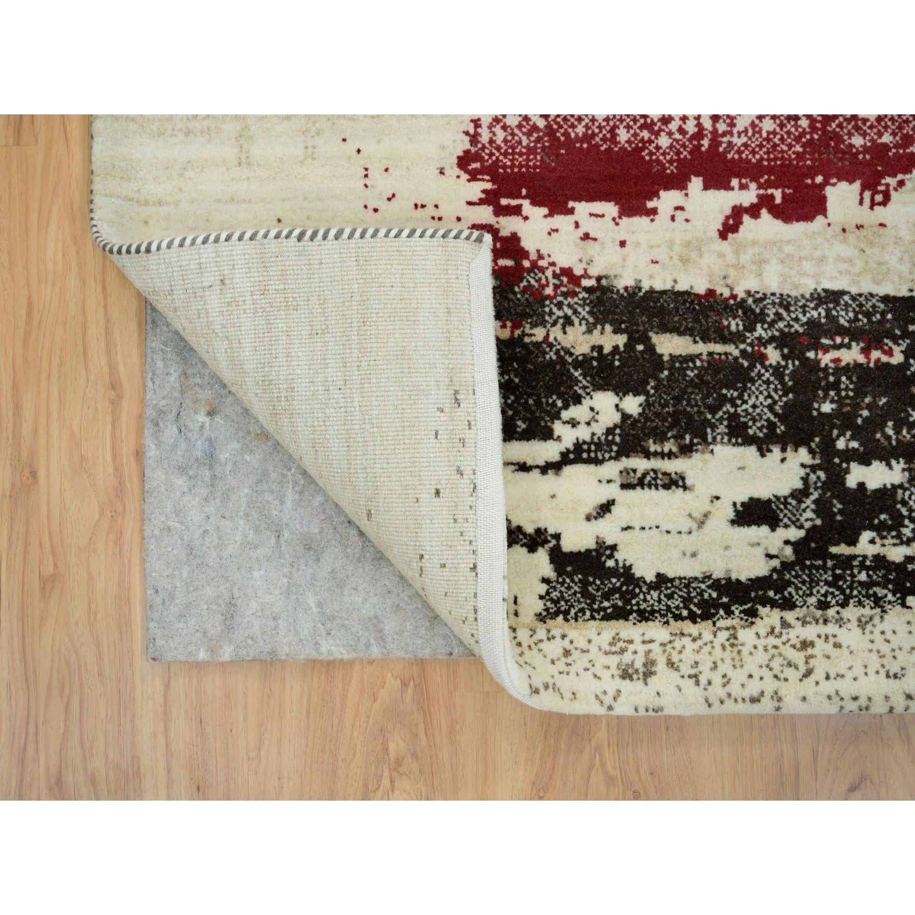 4'x6' Pergament Weißer Lori Buft Gabbeh Handgeknüpfter orientalischer Teppich aus Wolle (Mittelalterlich) im Angebot