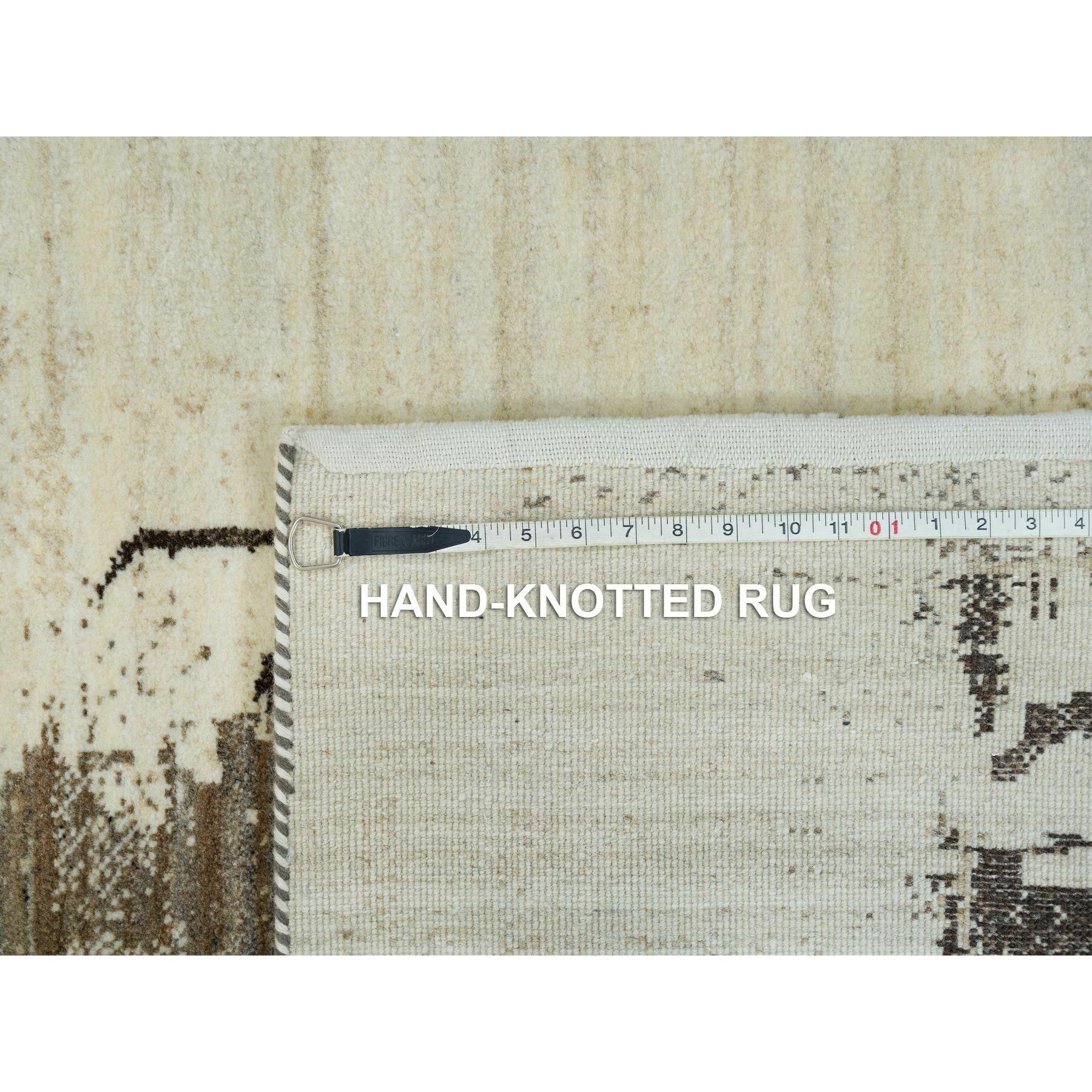 4'x6' Pergament Weißer Lori Buft Gabbeh Handgeknüpfter orientalischer Teppich aus Wolle im Angebot 2
