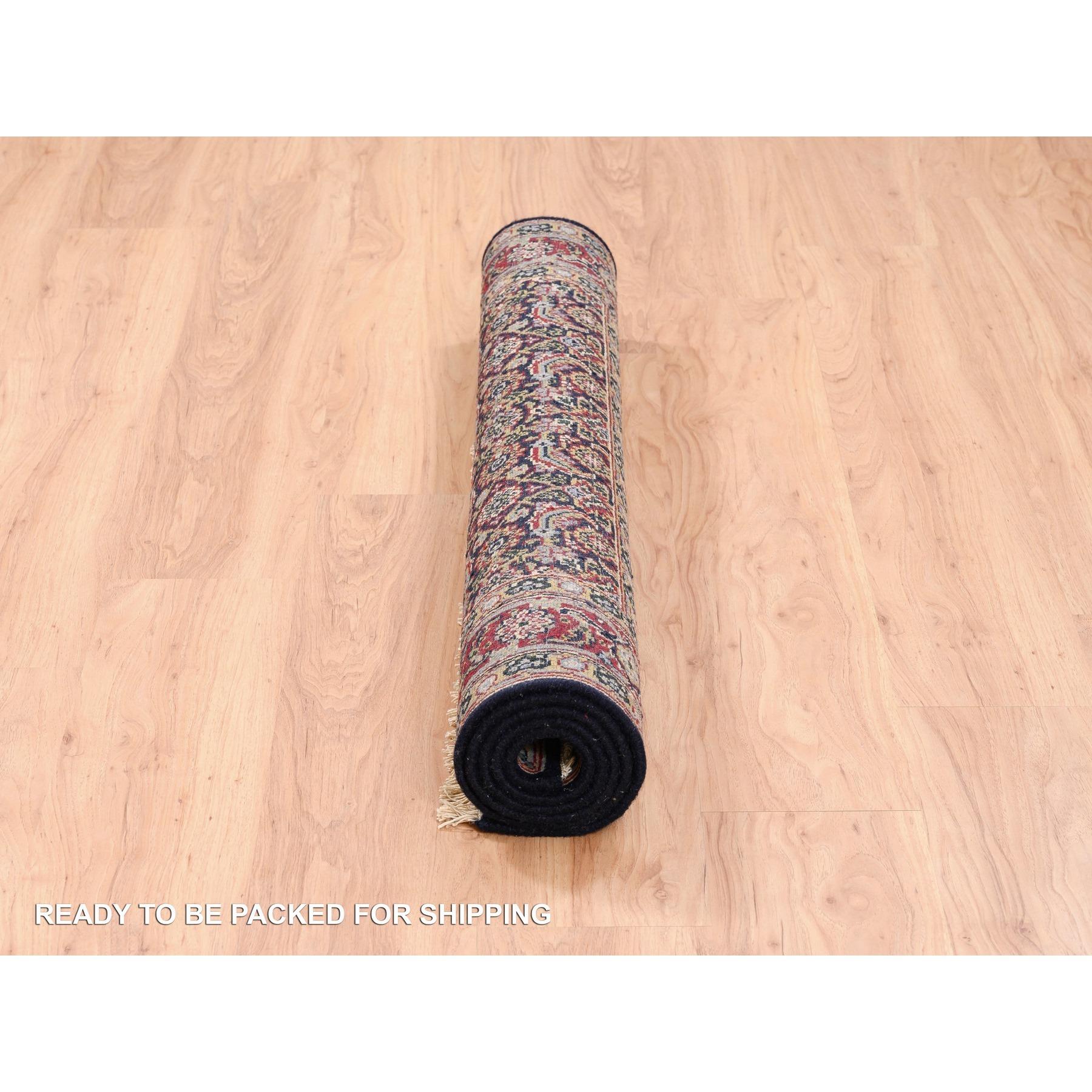 XXI secolo e contemporaneo Tappeto Pitch Black New Zealand Wool All Over Herat Design/One Annodato a mano 4'x6' in vendita