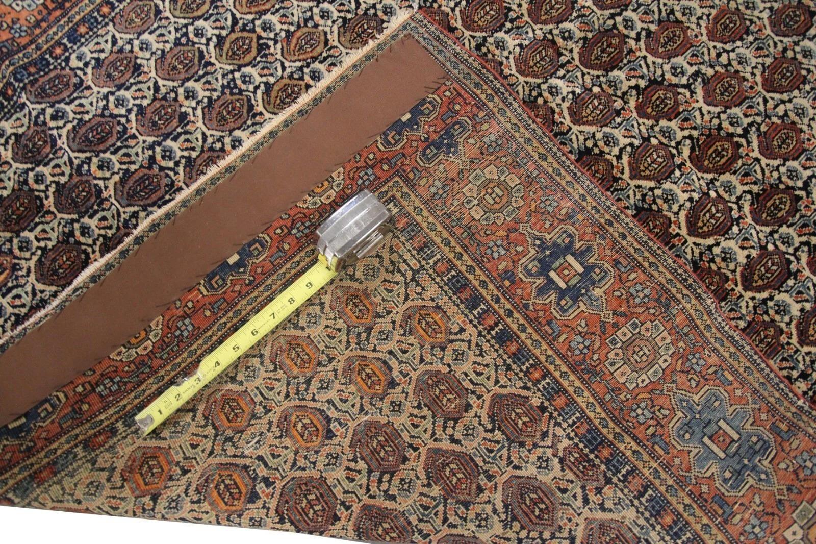 4x6 Rara Alfombra Persa Antigua Sarouk Farahan 130cm x 188cm Alfombra Geométrica c.1890 en venta 5