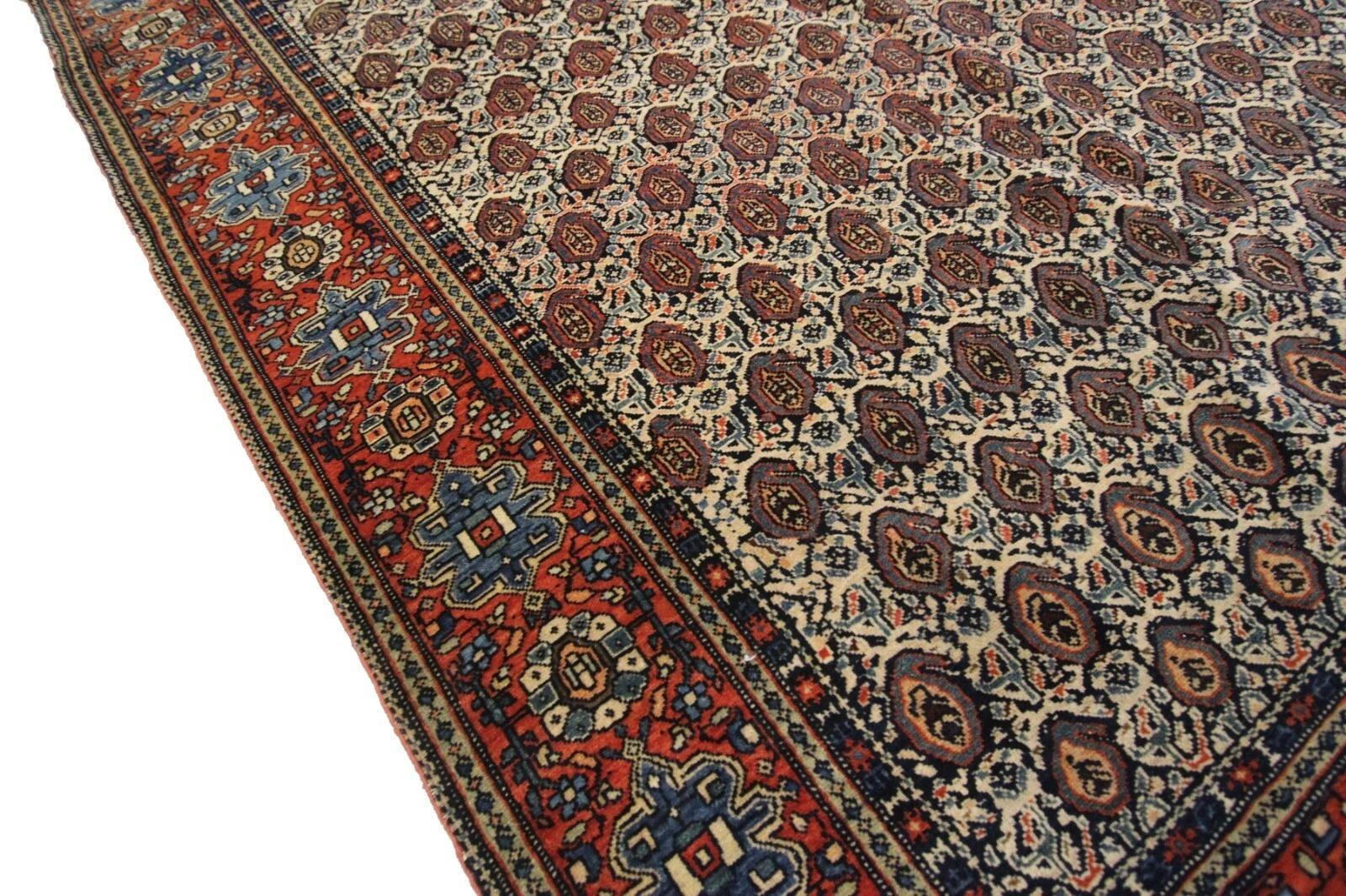 4x6 Rara Alfombra Persa Antigua Sarouk Farahan 130cm x 188cm Alfombra Geométrica c.1890 en venta 2