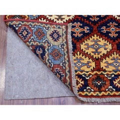 4'x6' Red Afghan Ersari Repetitive Design Wool Hand Knotted Oriental Rug