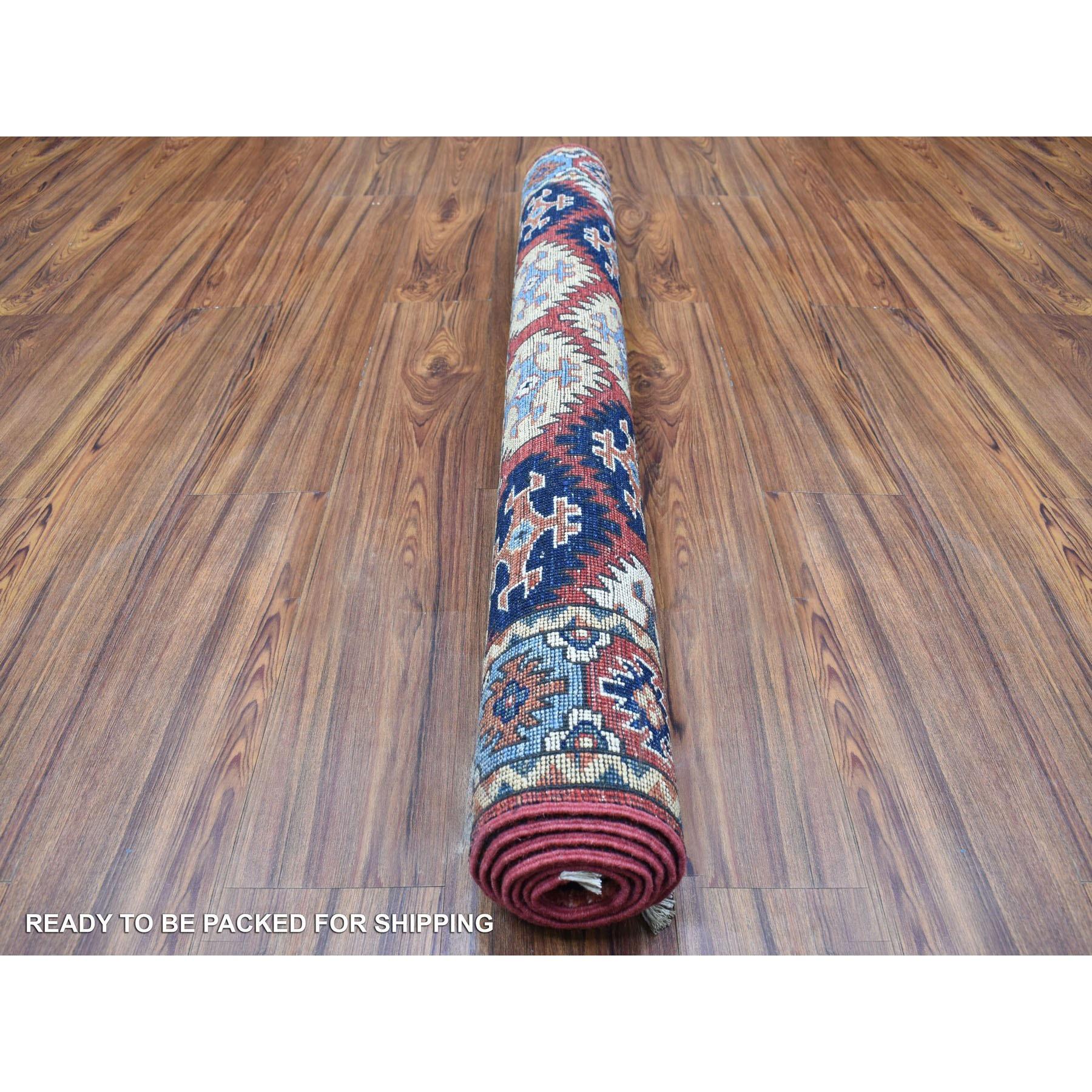 Noué à la main Tapis d'Orient Afghan Ersari Rouge à motifs répétitifs en laine noués à la main 4'x6'. en vente