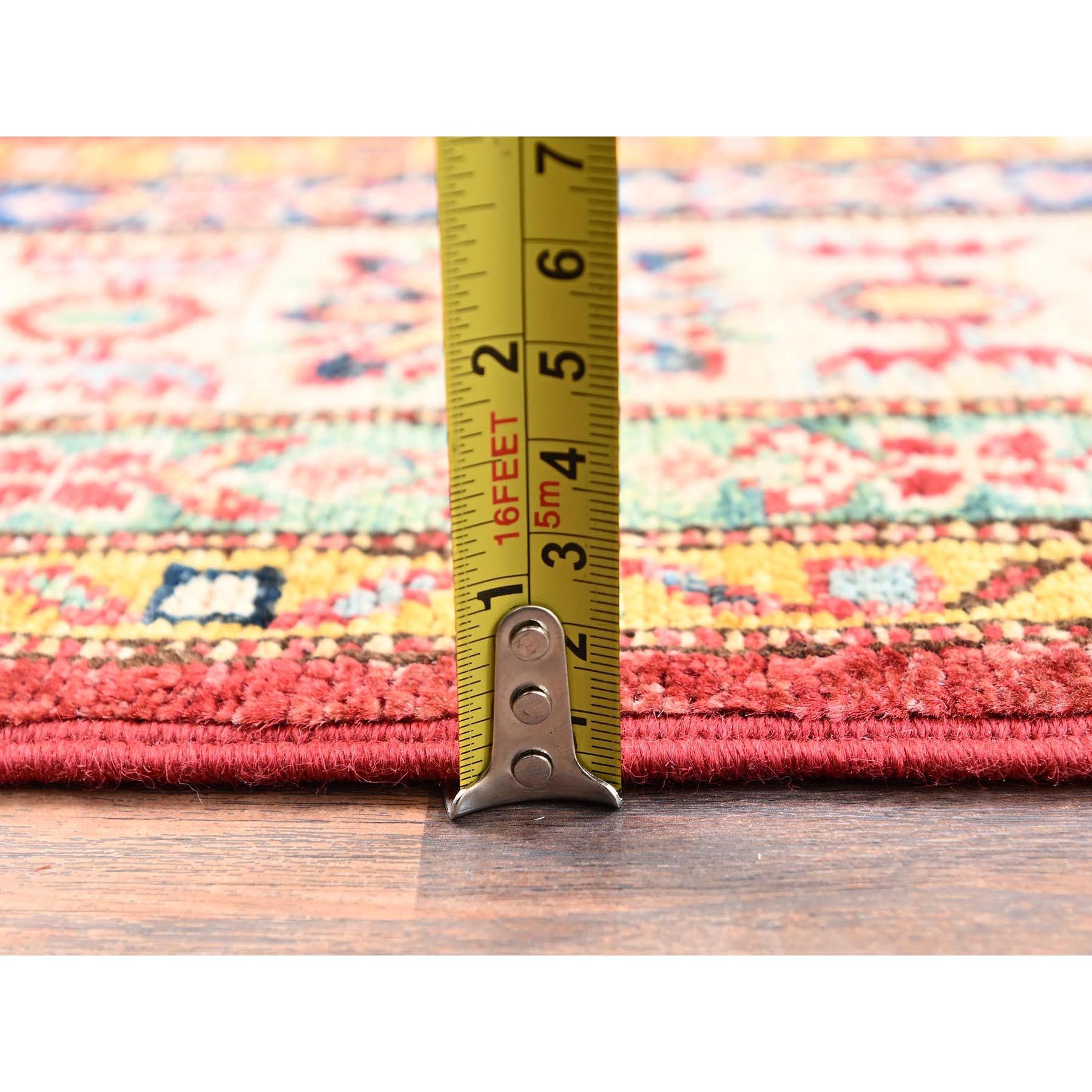 4'x6' Red Afghan Super Kazak with Medallions Design Hand Knotted Wool Rug For Sale 1