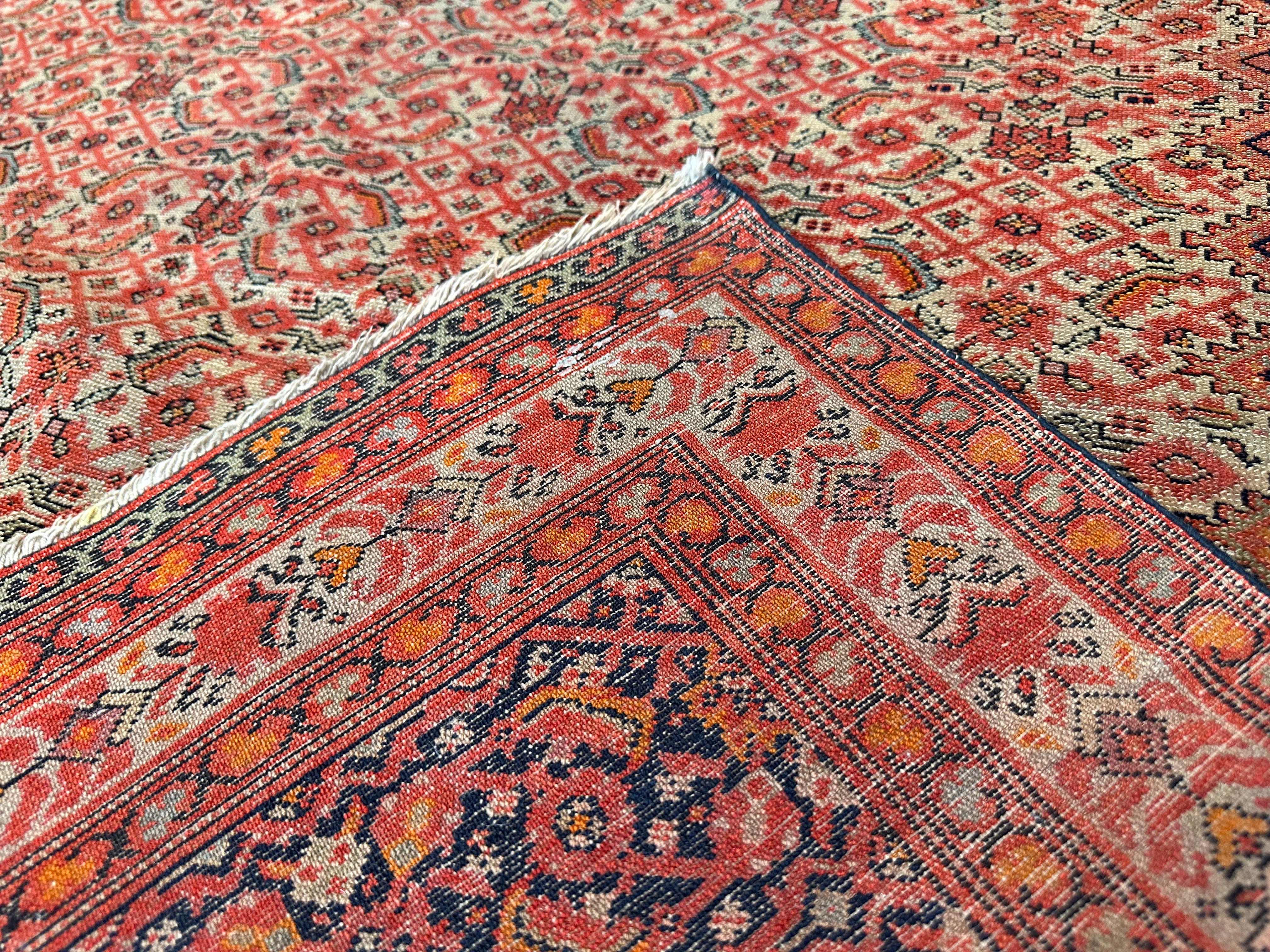 4x6 Roter und orangefarbener persischer Akzent-Teppich im Zustand „Hervorragend“ im Angebot in West Hollywood, CA