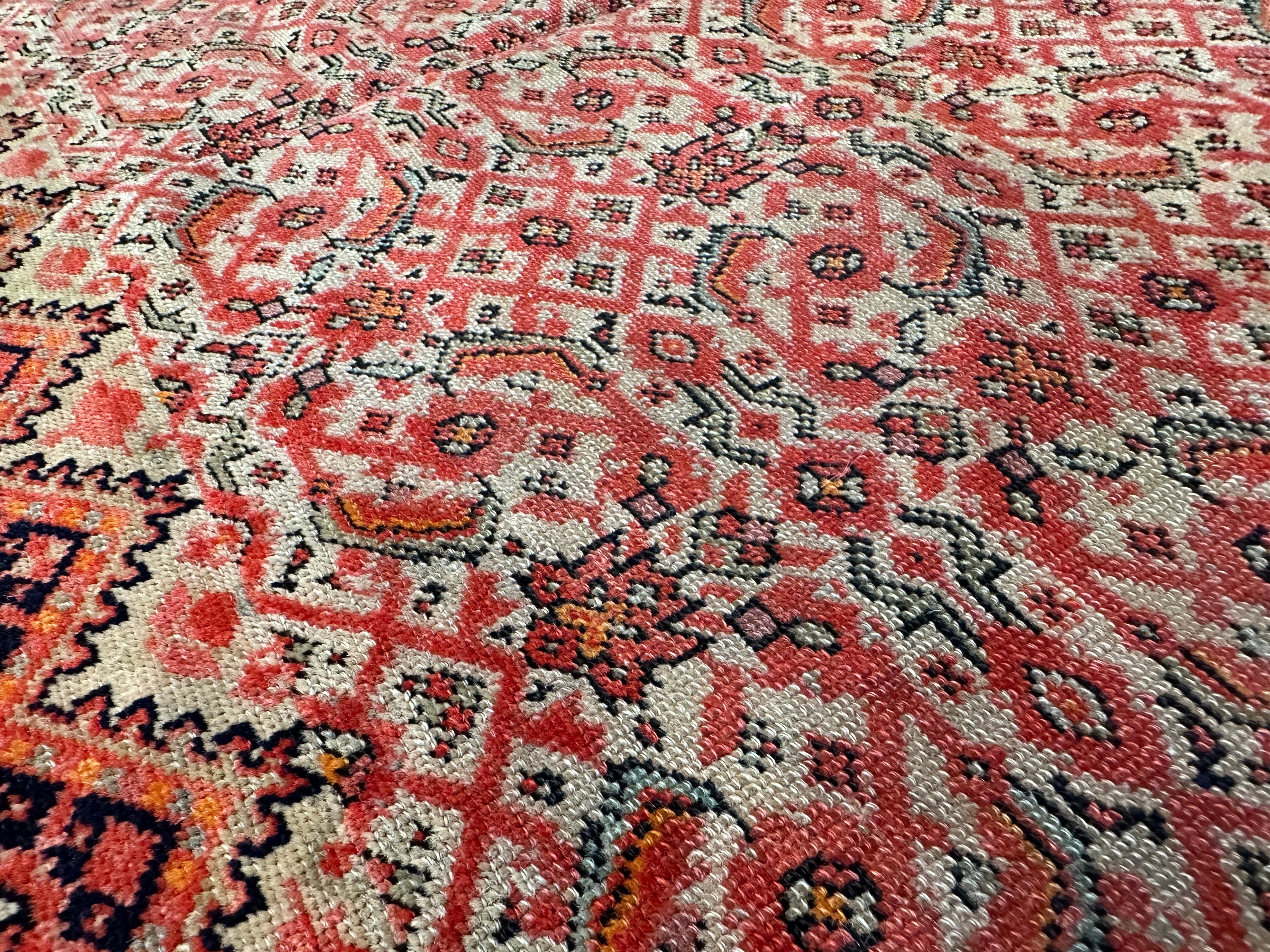 4x6 Roter und orangefarbener persischer Akzent-Teppich (Wolle) im Angebot
