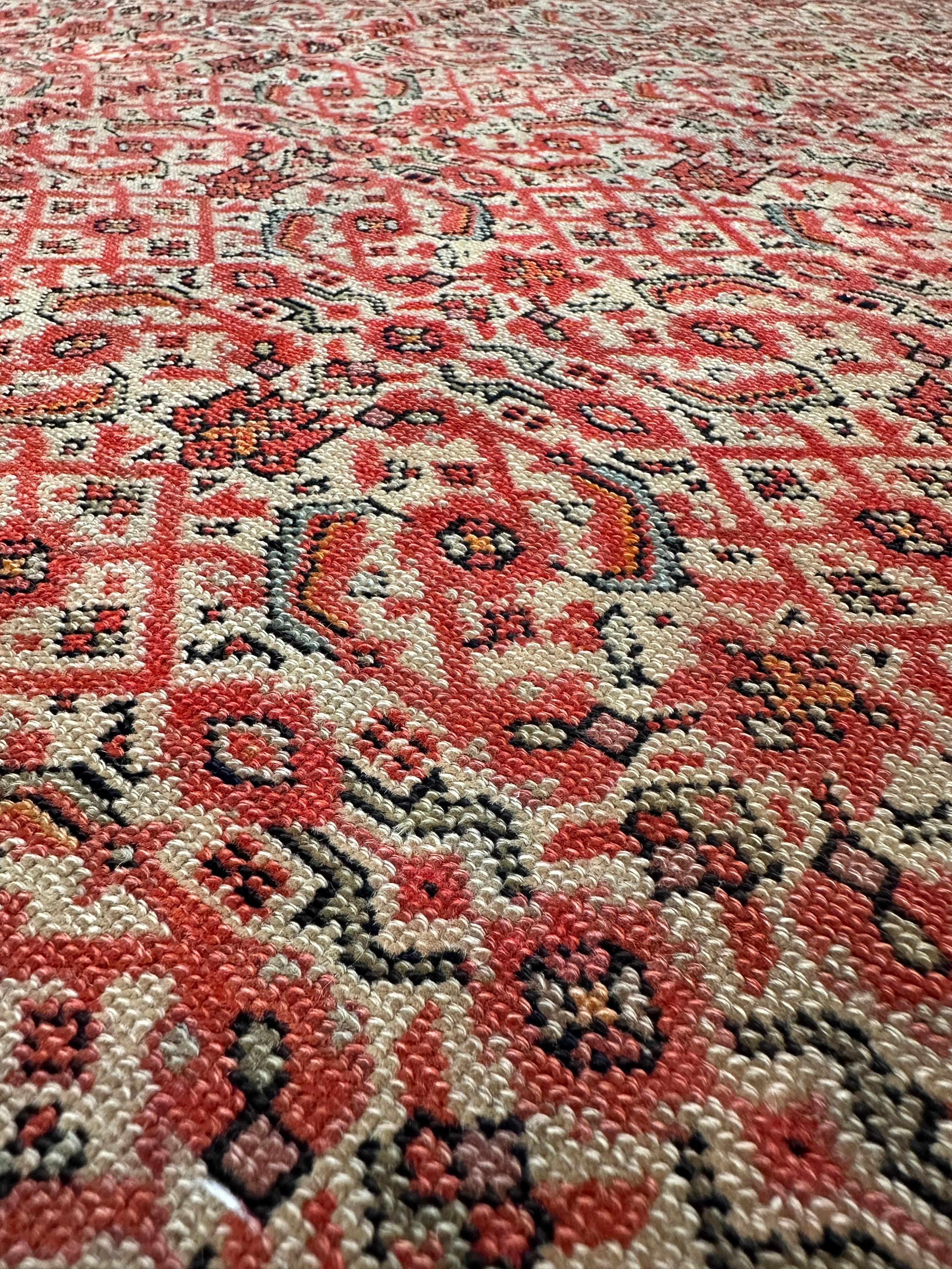 4x6 Roter und orangefarbener persischer Akzent-Teppich im Angebot 1