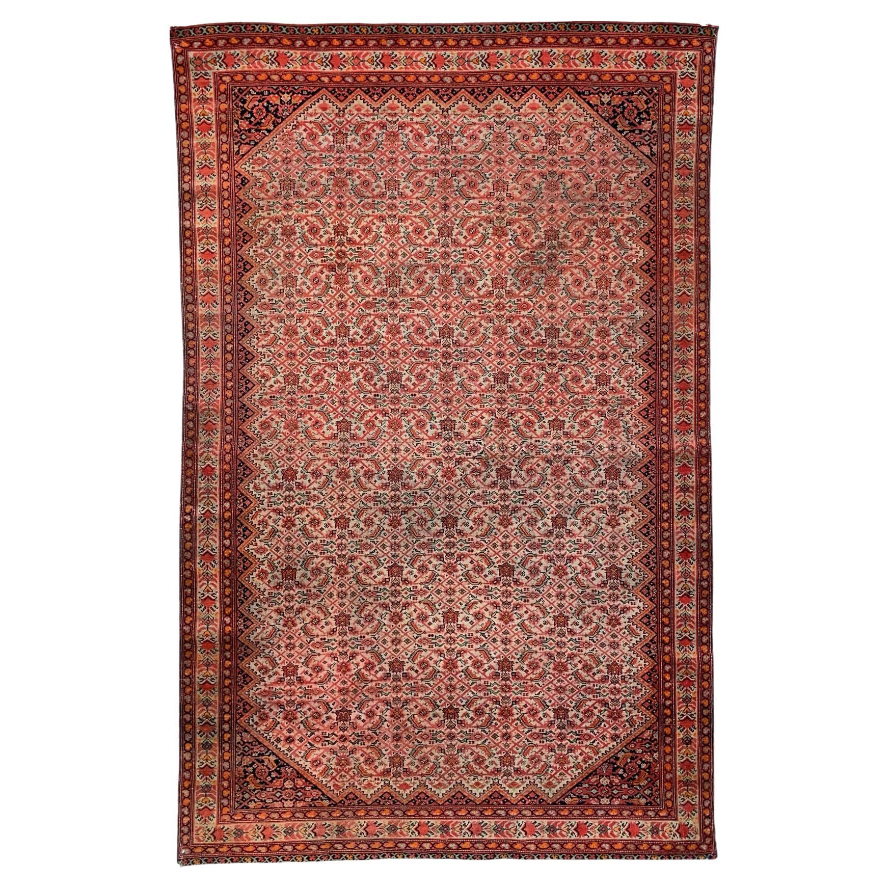 4x6 Roter und orangefarbener persischer Akzent-Teppich