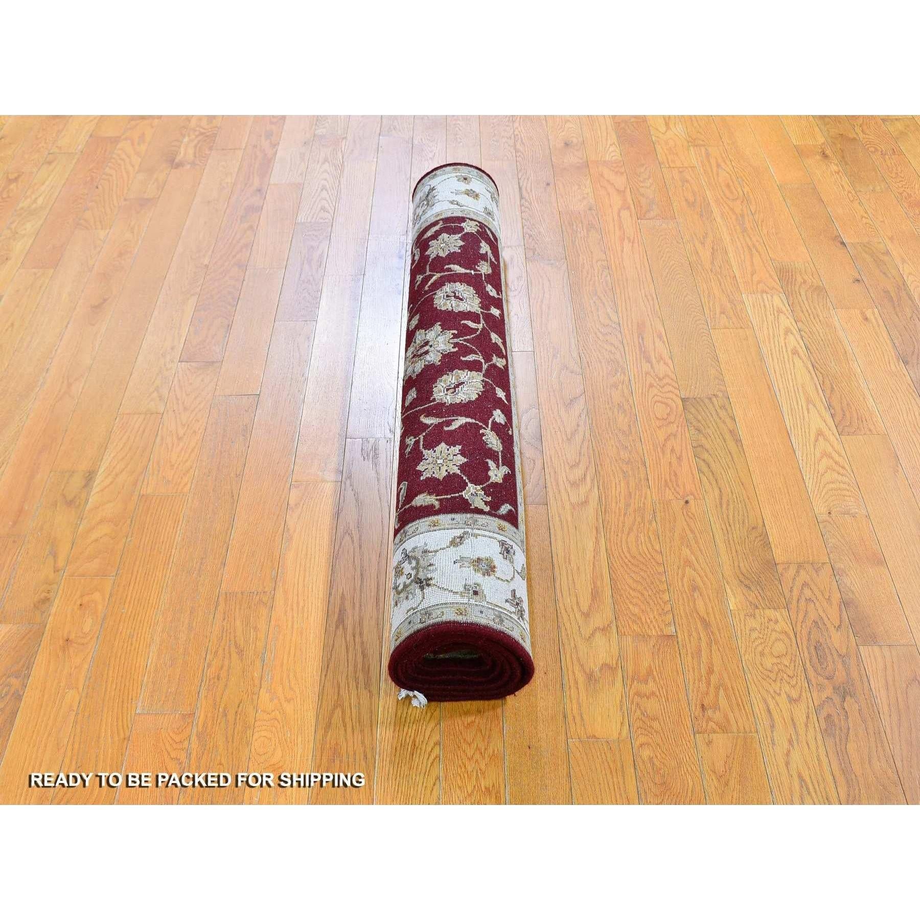 Annodato a mano Tappeto orientale 4'x6' rosso metà lana e metà seta Rajasthan annodato a mano in vendita
