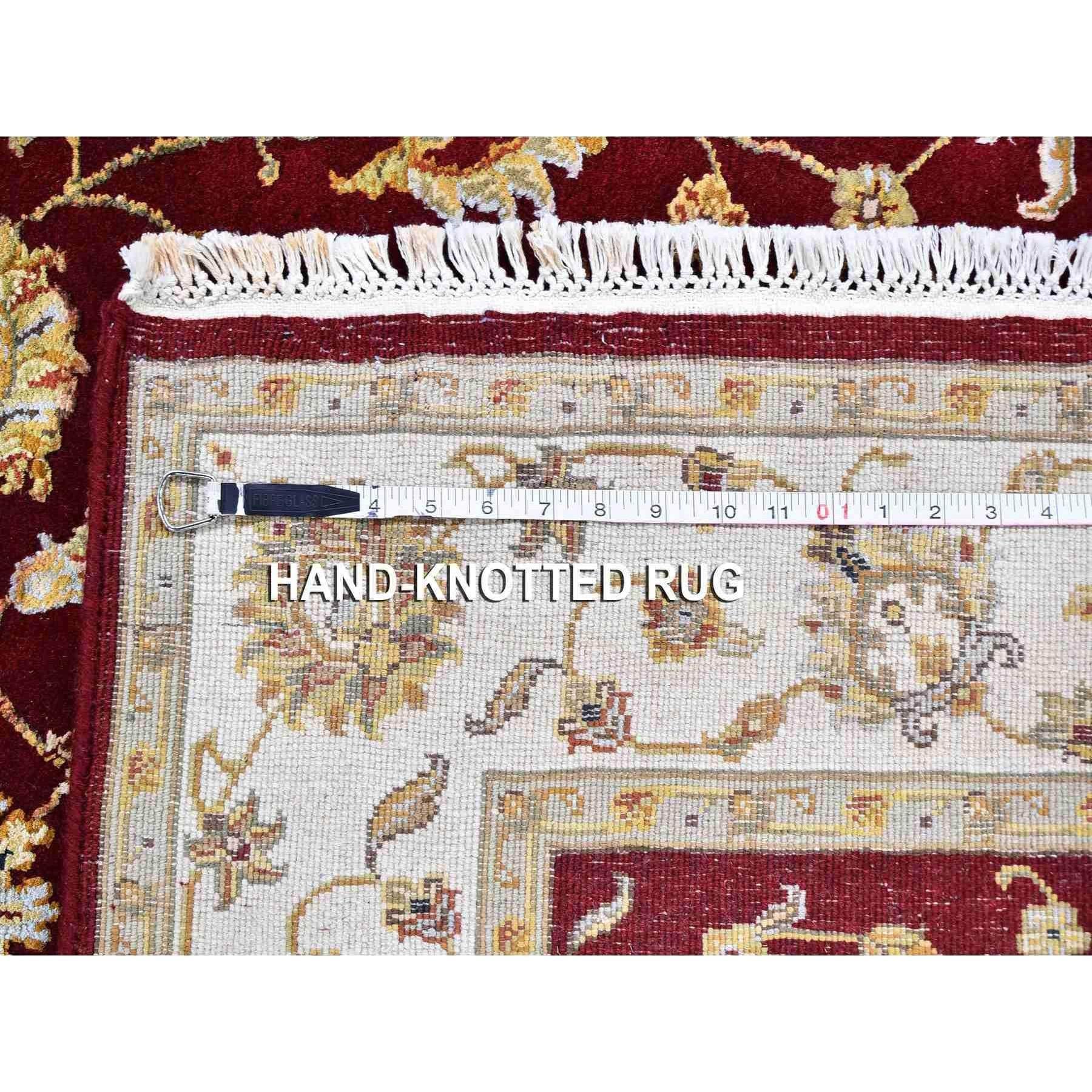 XXI secolo e contemporaneo Tappeto orientale 4'x6' rosso metà lana e metà seta Rajasthan annodato a mano in vendita