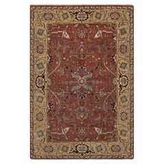 4'x6' Rouge Laine nouée à la main Antiquité Heriz Re-Creation Tapis d'Orient