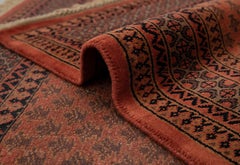 4x6 Red Rust Herati Hand Knotted Persian Wool Rug ( G-14262 )