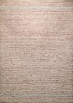 4x6 Rhea Selene Kilim Coral Solid Open Field Modern Flatweave Wool Carpet Rug