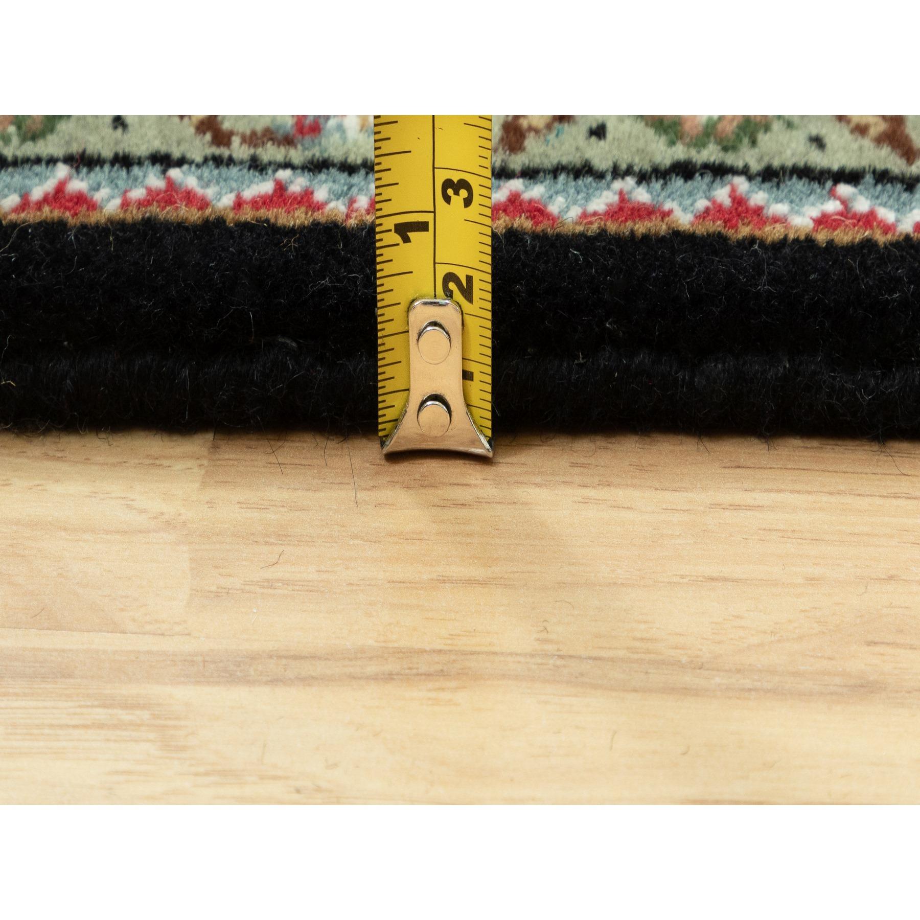 4'x6' Rich Black, Tabriz Mahi, 250 KPSI Wolle, Handgeknüpft, Teppich im Angebot 2