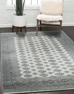 4x6 Rustic Nina Beige Classic Geometric Modern Nan Knotted Wool Carpet Rug