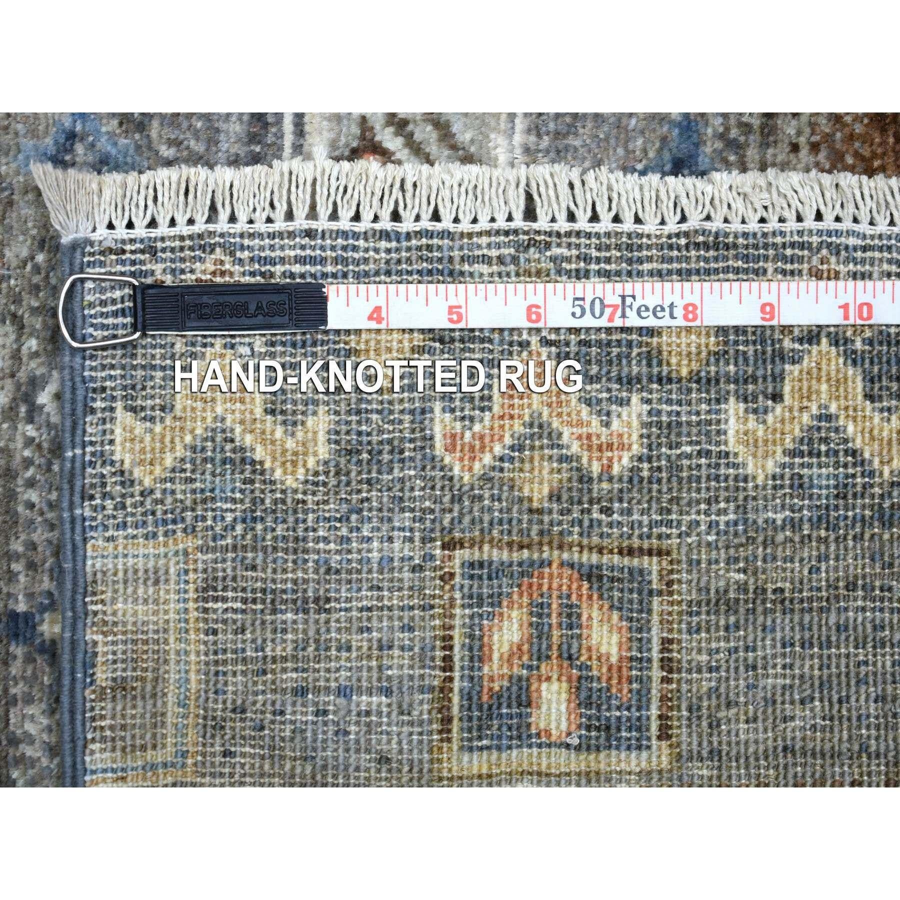 4'x6' Grautöne Handgeknüpft, Afghan Kashkuli Gabbeh, Teppich aus reiner Wolle (21. Jahrhundert und zeitgenössisch) im Angebot