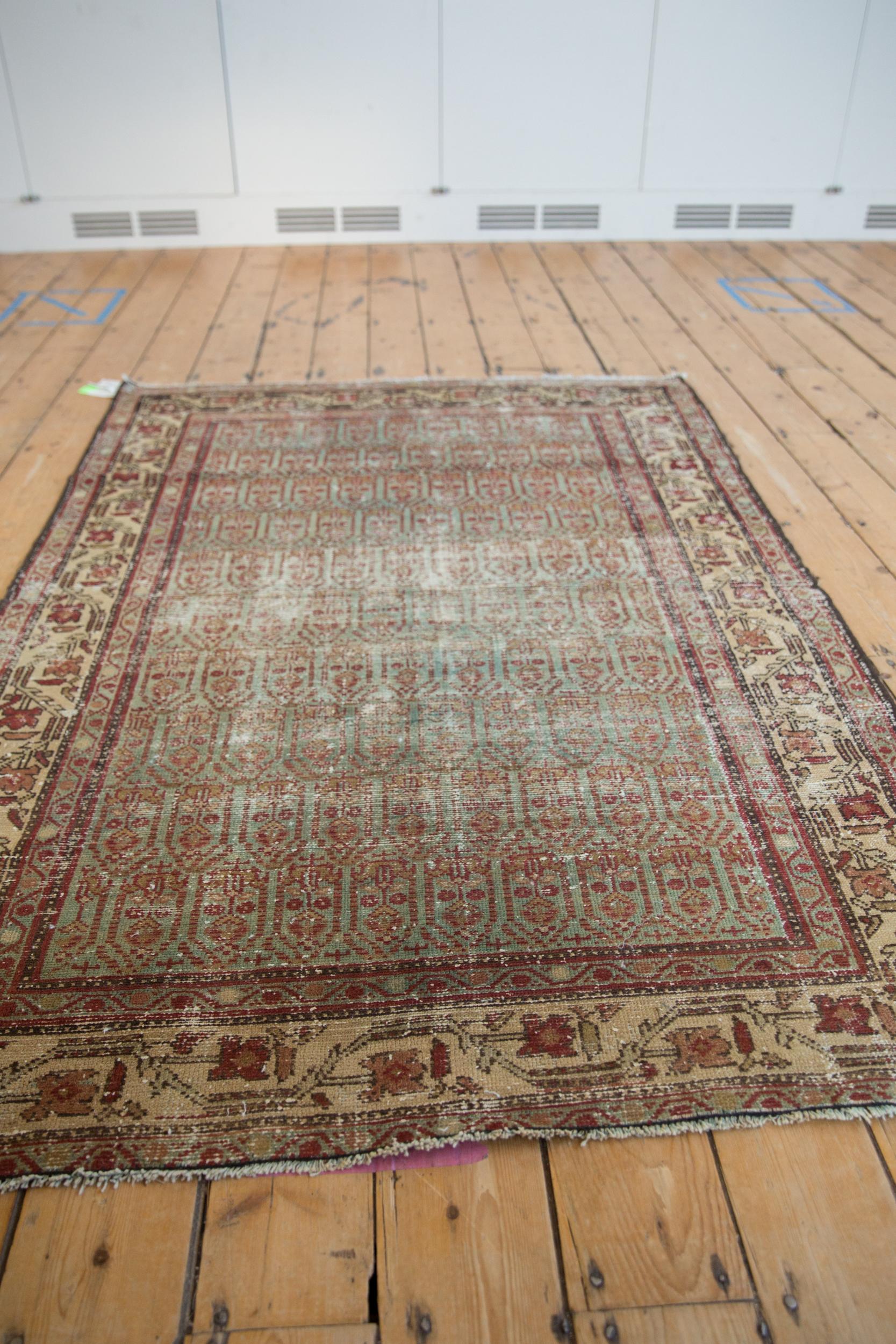 Wool Vintage Distressed Hamadan Rug For Sale