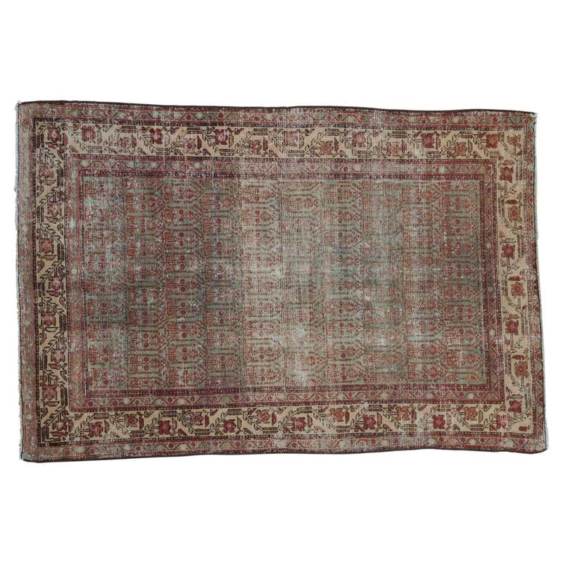 Vintage Distressed Red Persian Wool Rug For Sale at 1stDibs ...