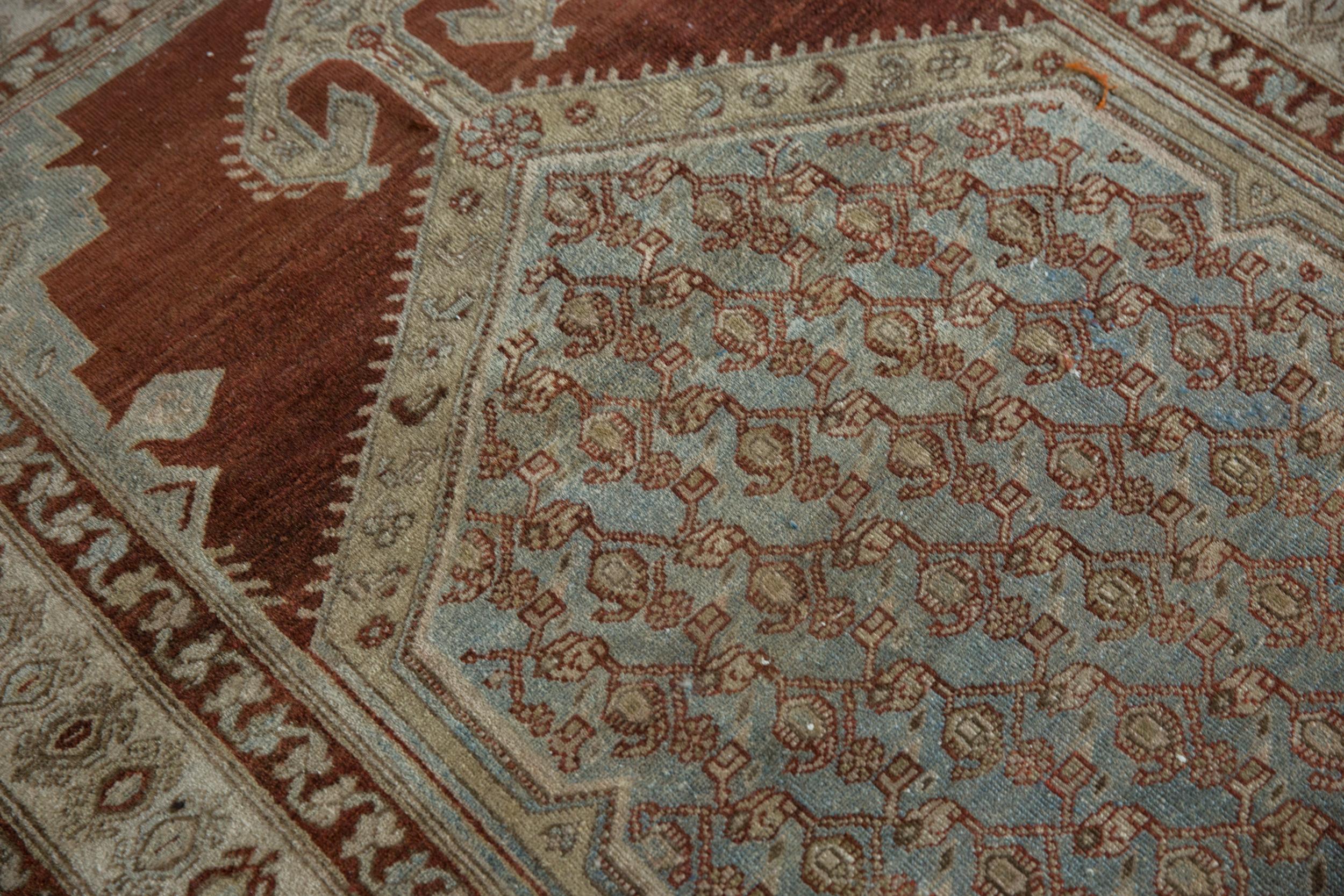 Mid-20th Century Vintage Distressed Malayer Rug For Sale