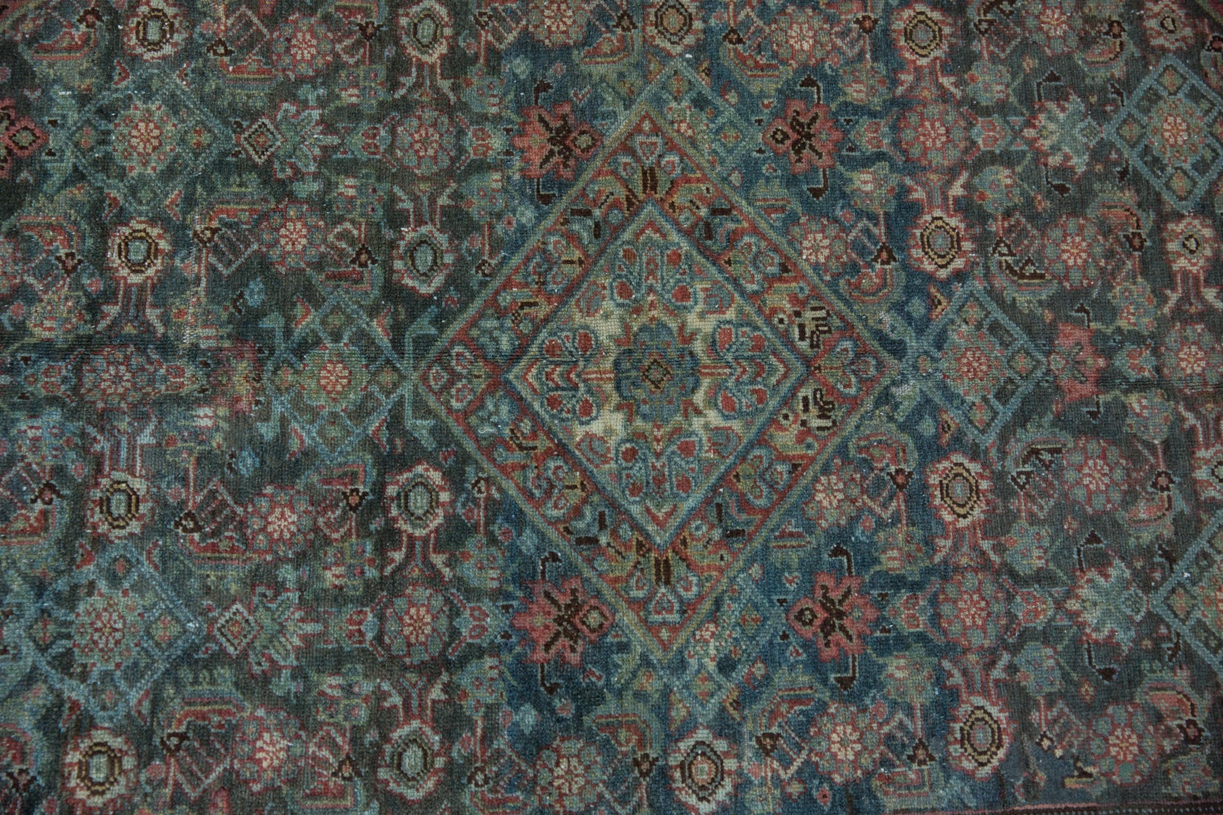Wool Vintage Distressed Malayer Rug  For Sale