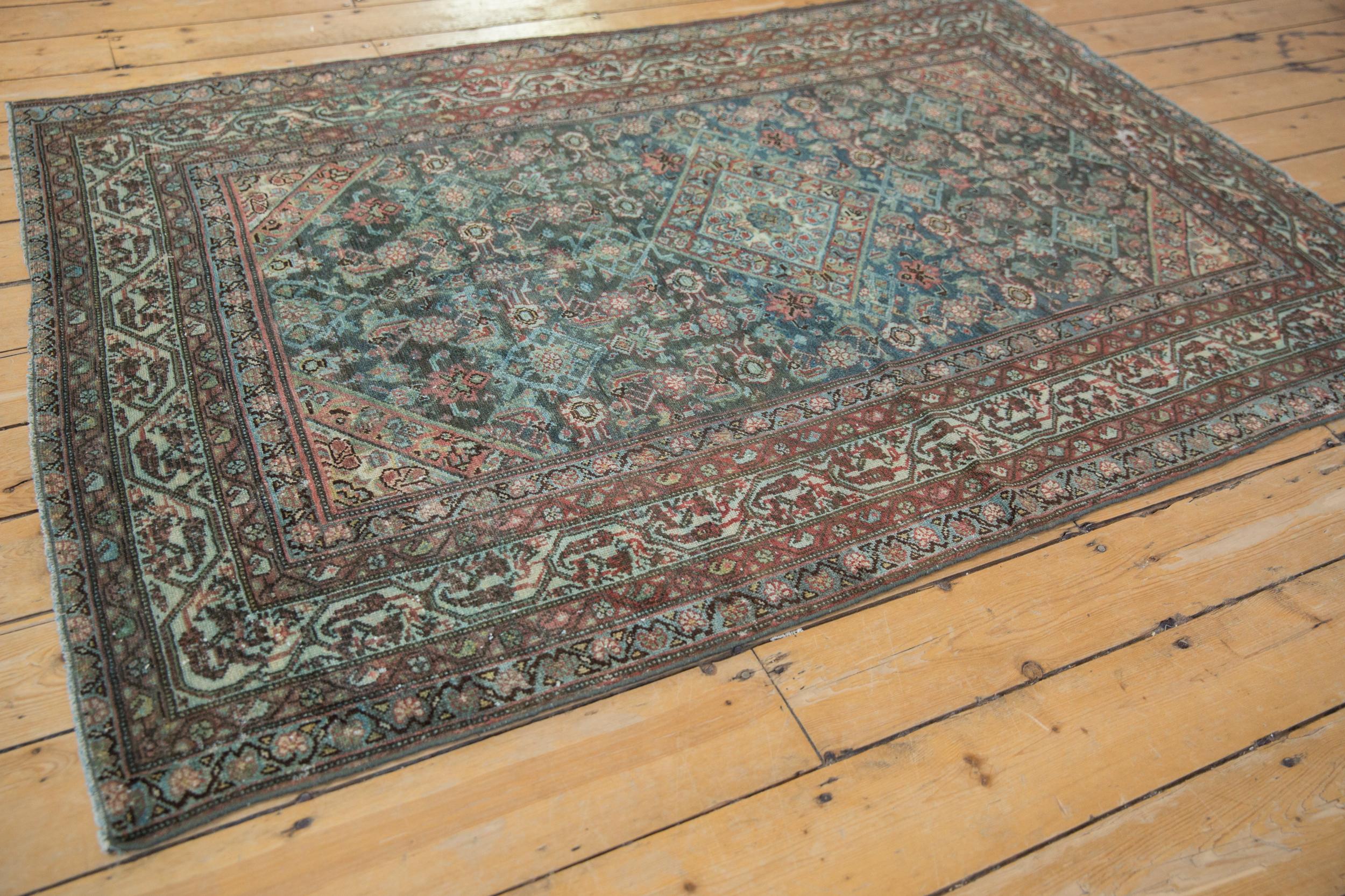 Vintage Distressed Malayer Rug  For Sale 1