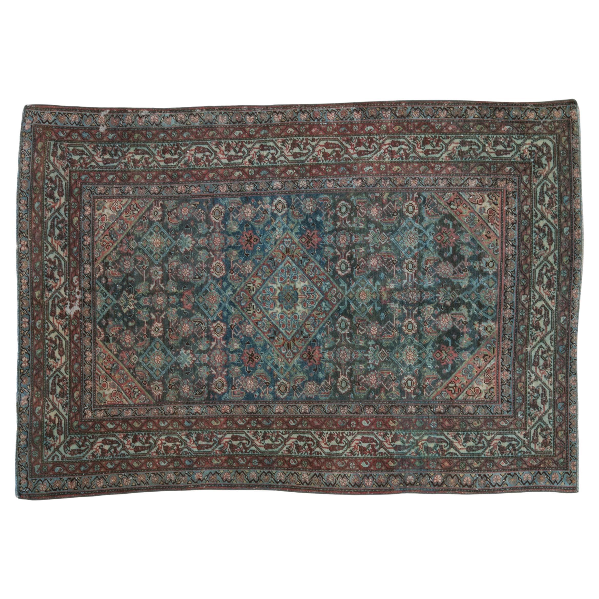 Vintage Distressed Malayer Rug  For Sale