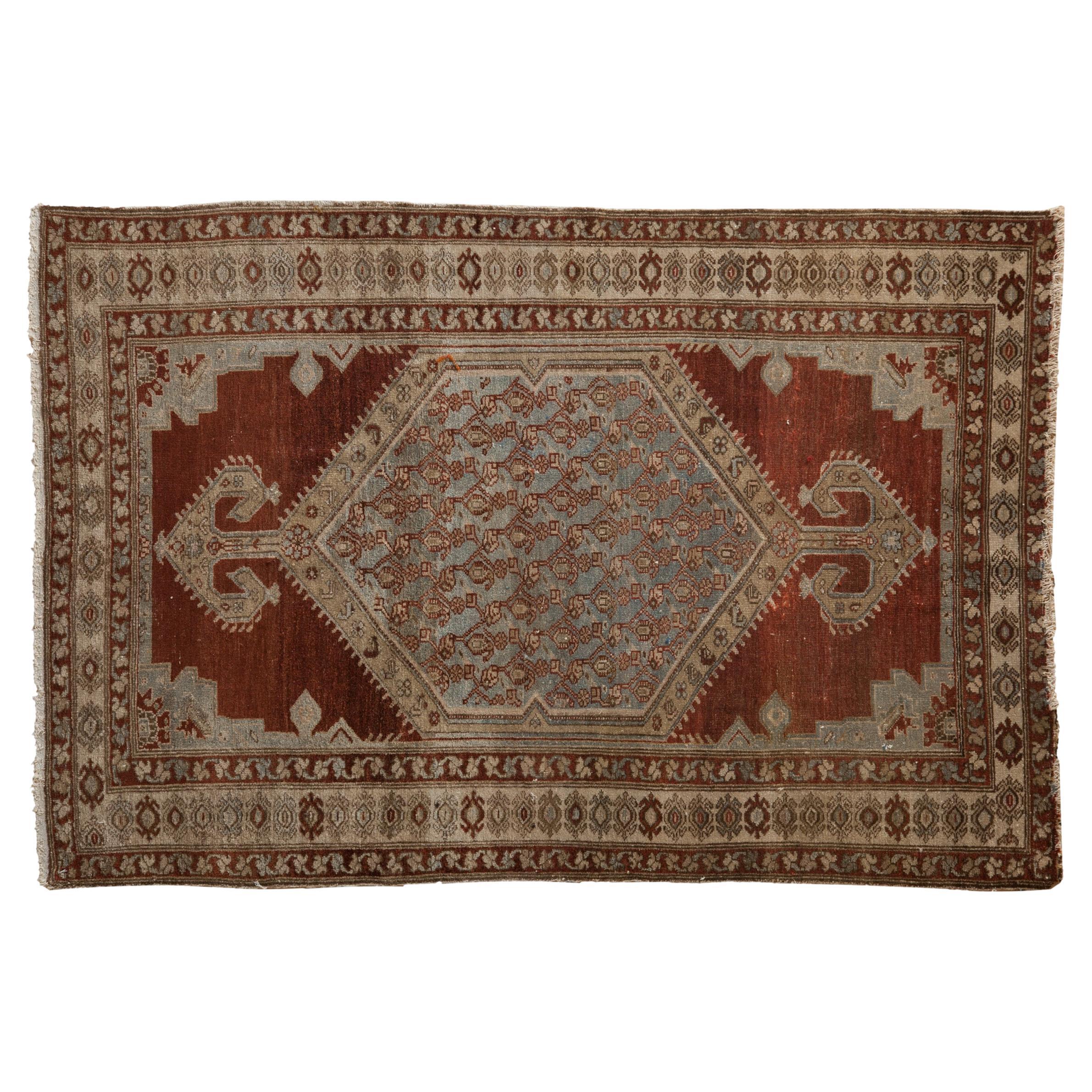 Vintage Distressed Malayer Rug For Sale