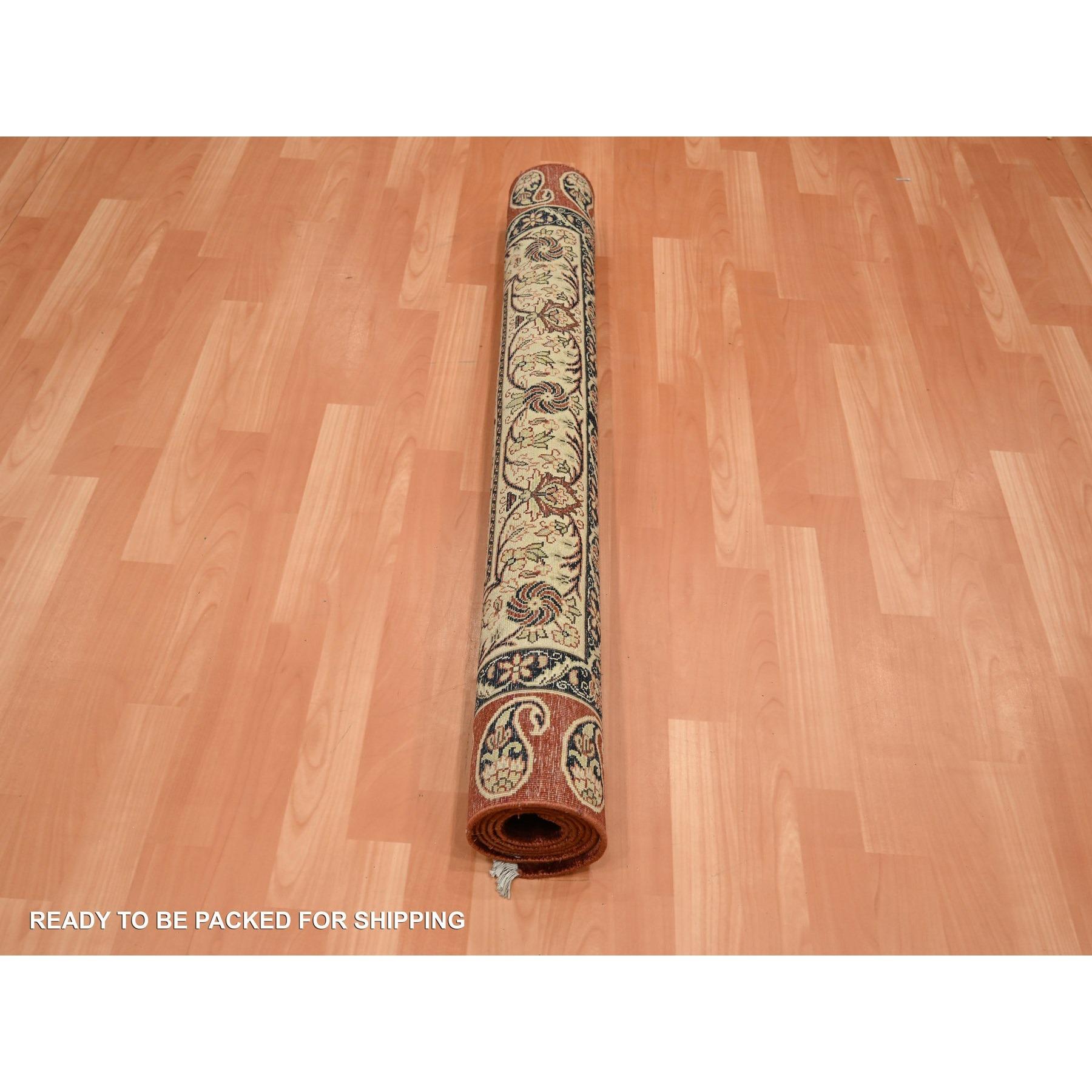 4'x6' Wine Red Pure Silk Tabriz Haji Jalili Paisley Design Hand Knotted Rug In New Condition For Sale In Carlstadt, NJ