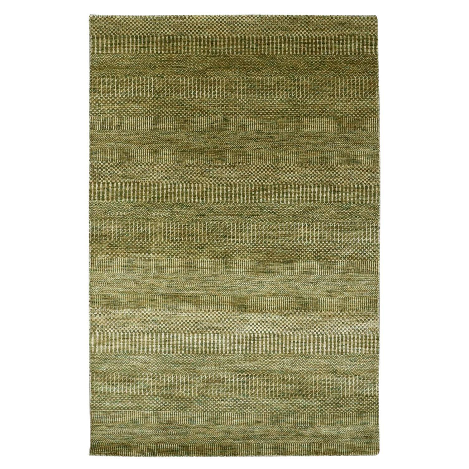 4
x6
1" Amber Grün Wolle und Seide Modern Grass Design Hand geknüpft Teppich