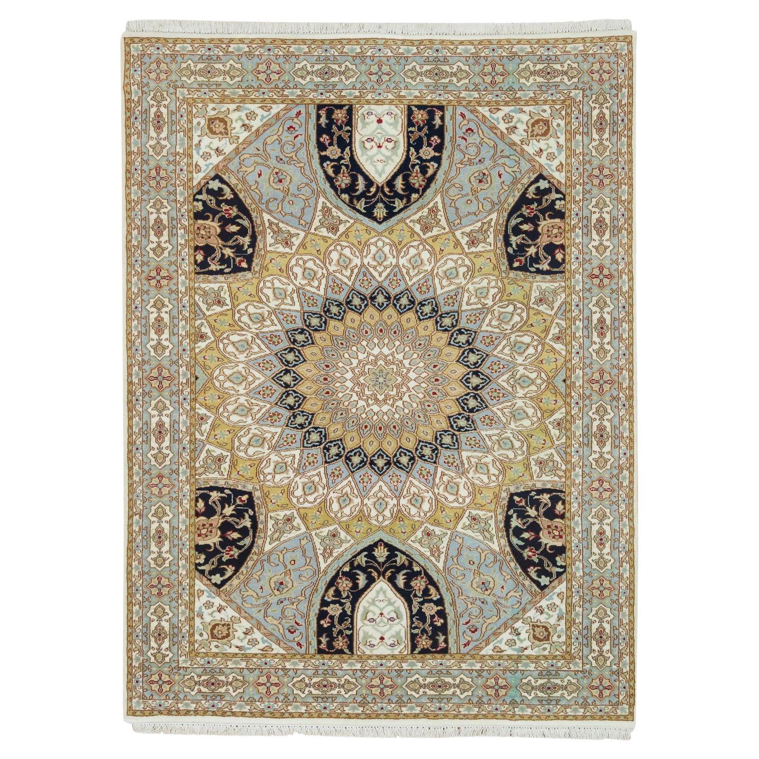 4
x6
1" Ivoire 100% laine noué à la main Design Nain 250 KPSI Rug