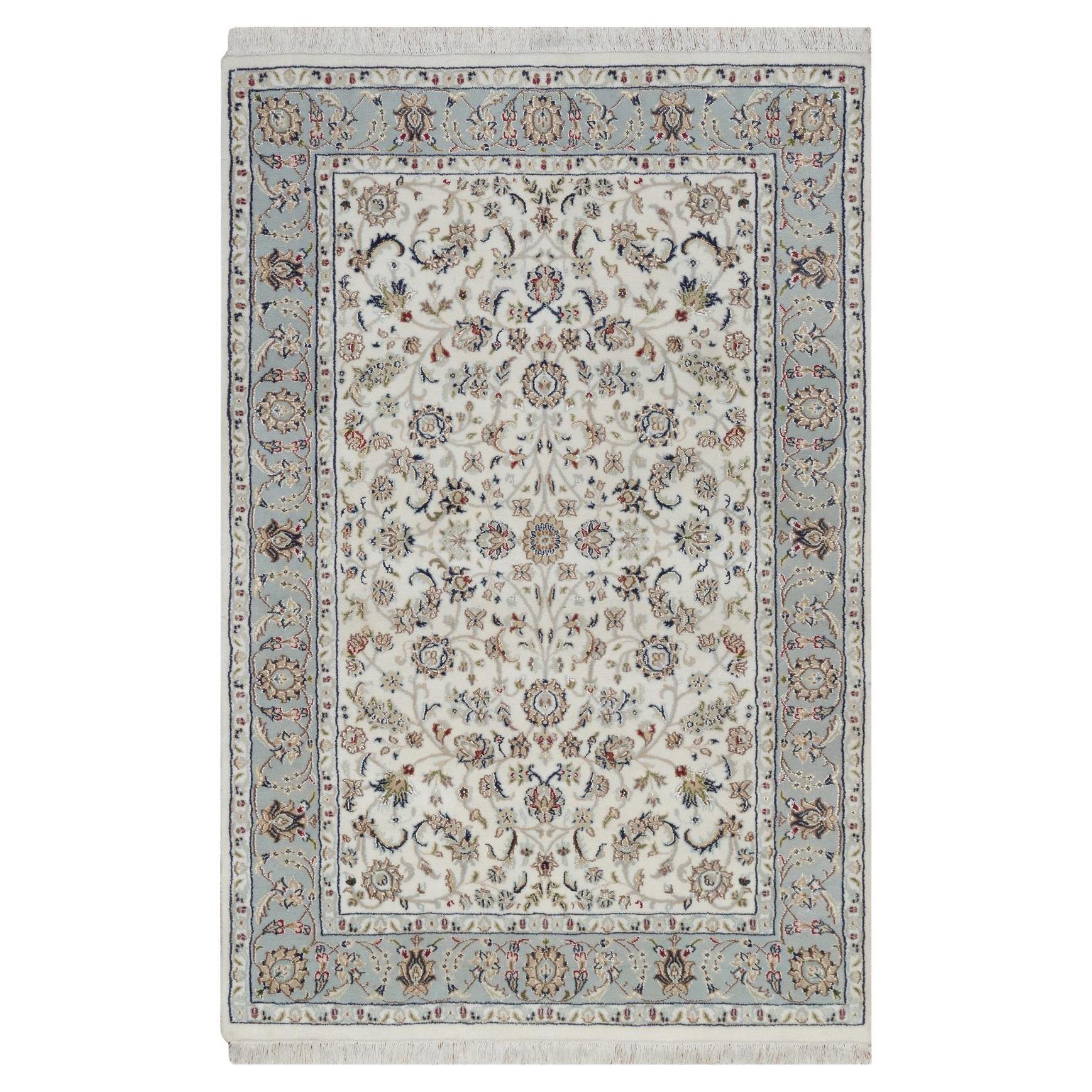 4
x6
1" Elfenbein Wolle 
Seide Nain mit All Over Design Handgeknüpfter Orientteppich