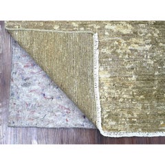 4'x6'2" Brown Modern Abstract Design Hand Knotted Afghan Wool Oriental Rug