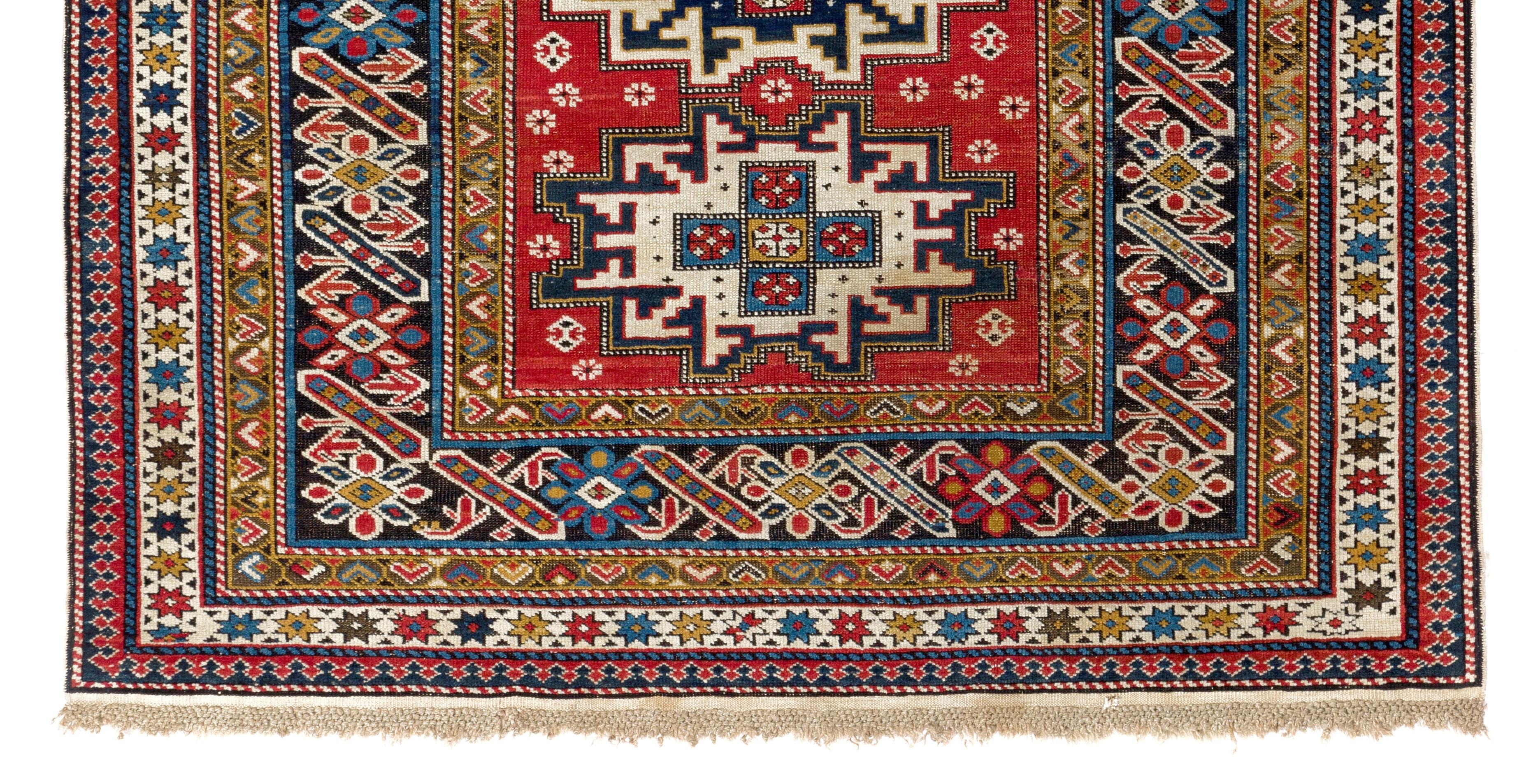 Hand-Knotted Antique Caucasian Chi Chi Shirvan Rug. Rare Collectors Carpet For Sale