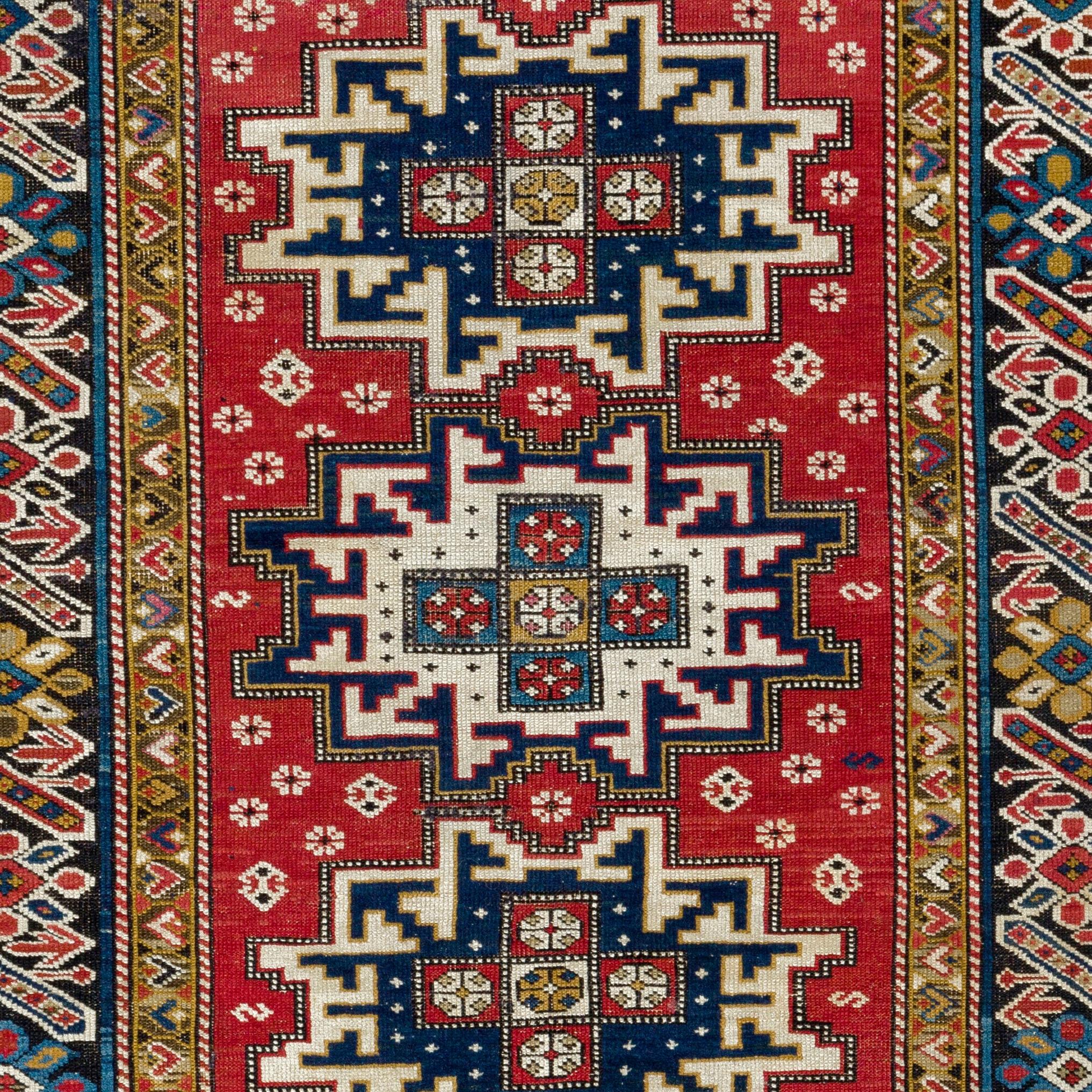 Tribal 4x6.3 ft Antique Caucasian Chi Chi Shirvan Rug, Rare Collectors Rug For Sale