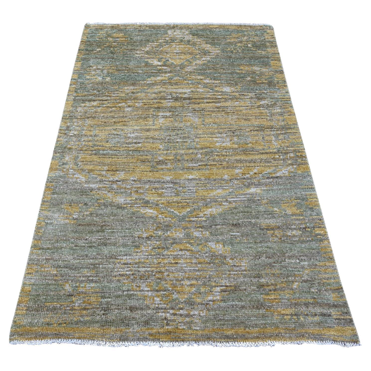 4
x6
3" Green Whimsical Collection Modern Hand Knotted High Mountain Wool Rug