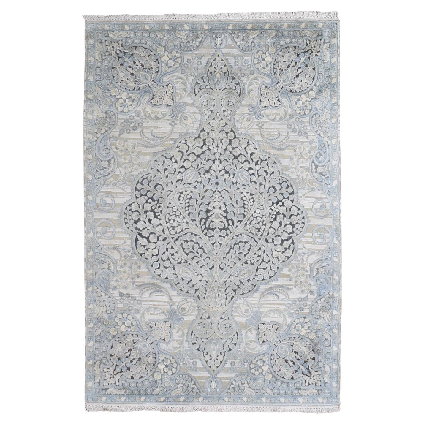 4
x6
3" Baum des Lebens Meditation Design Seide mit Text Wolle Hand geknüpft Teppich