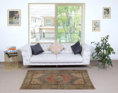 4x6.4 Ft Traditional Turkish Tribal Rug, Vintage Oriental Carpet, Wool Pile