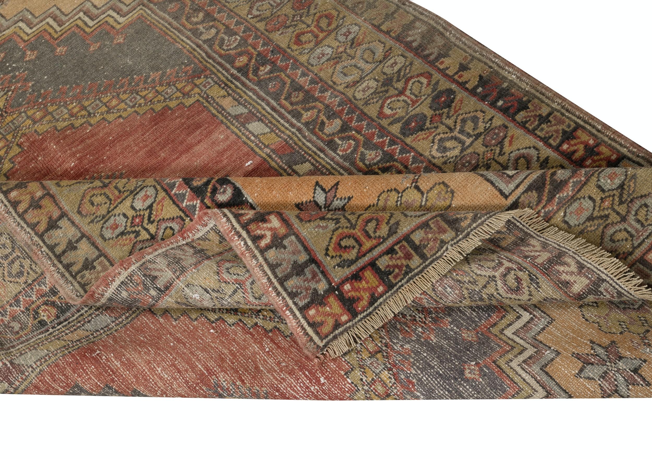 4x6.4 Ft Alfombra Turca Tribal Tradicional, Alfombra Oriental Vintage, Pelo de Lana Turco en venta