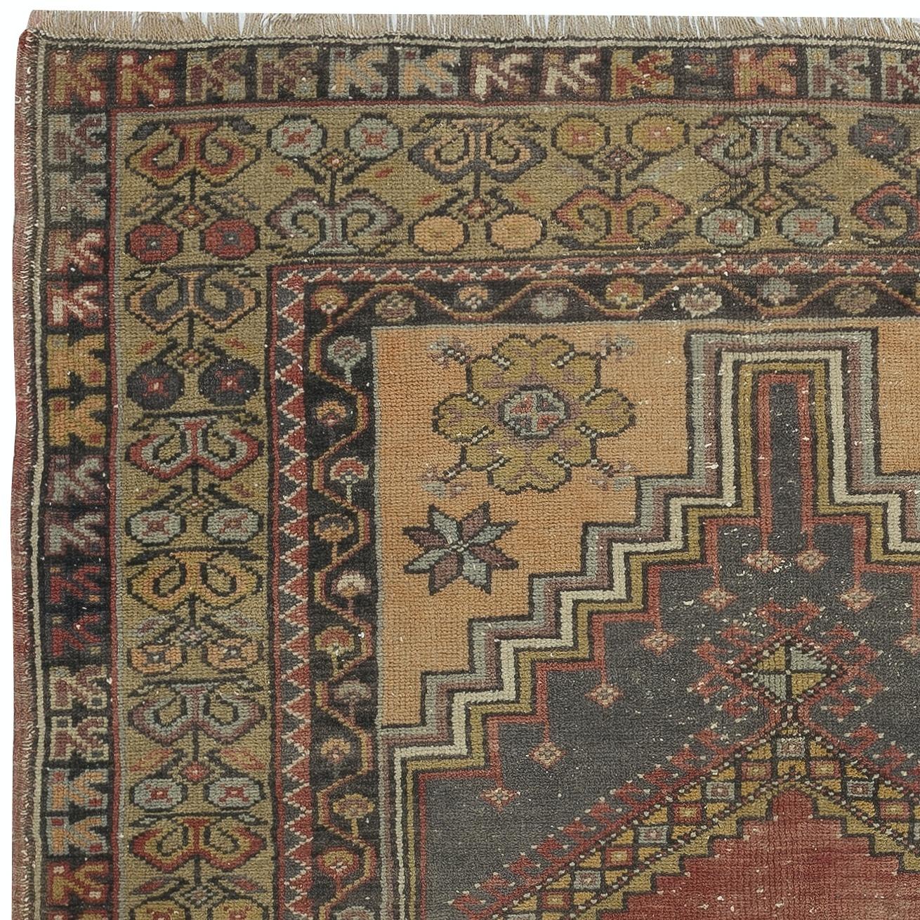 4x6.4 Ft Alfombra Turca Tribal Tradicional, Alfombra Oriental Vintage, Pelo de Lana Anudado a mano en venta
